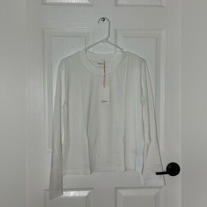 Quince Women's White Organic Cotton Long Sleeve Top Shirt Size M NWT